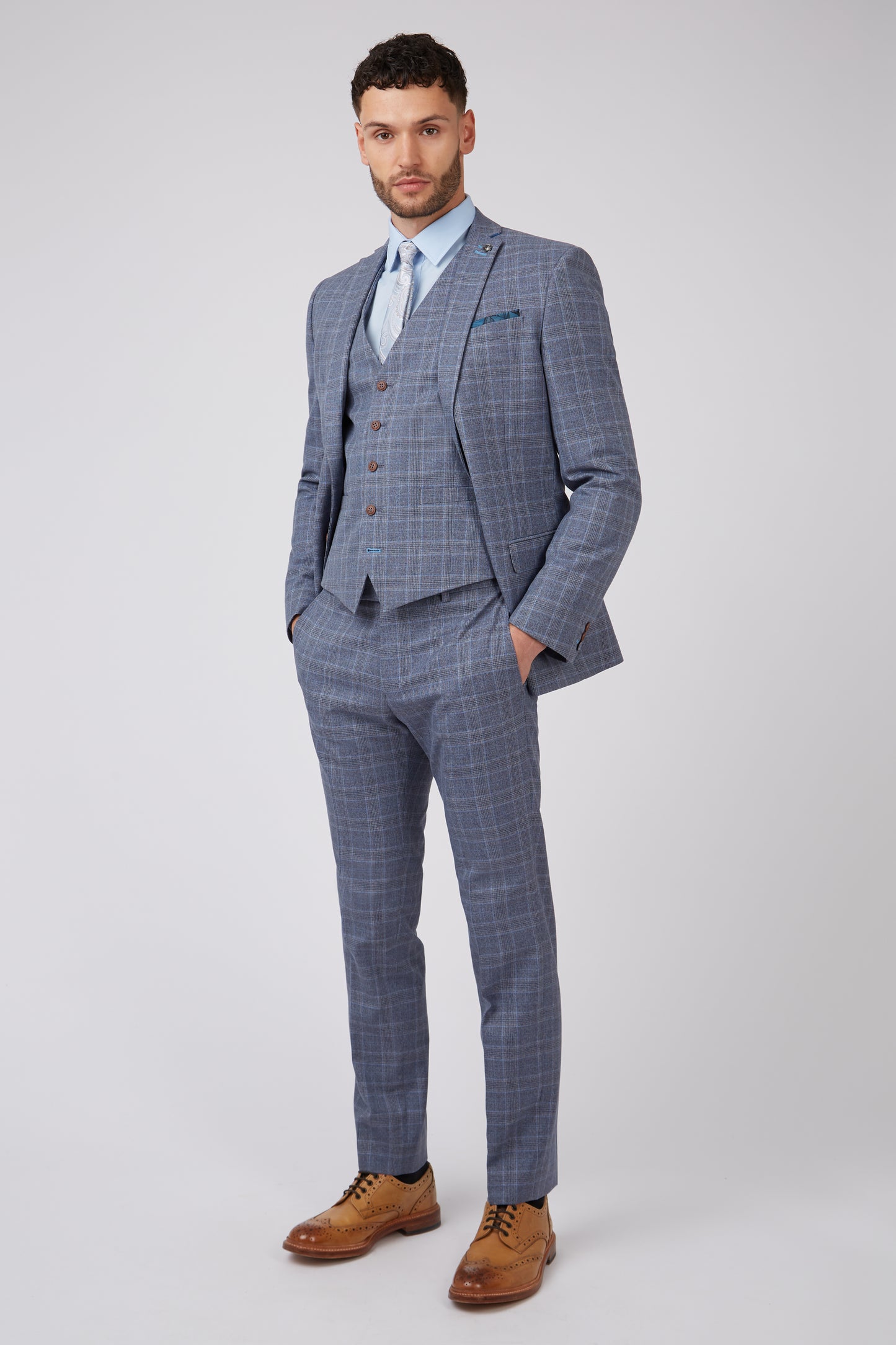 Light Blue Check Suit from Antique Rogue - Jacket