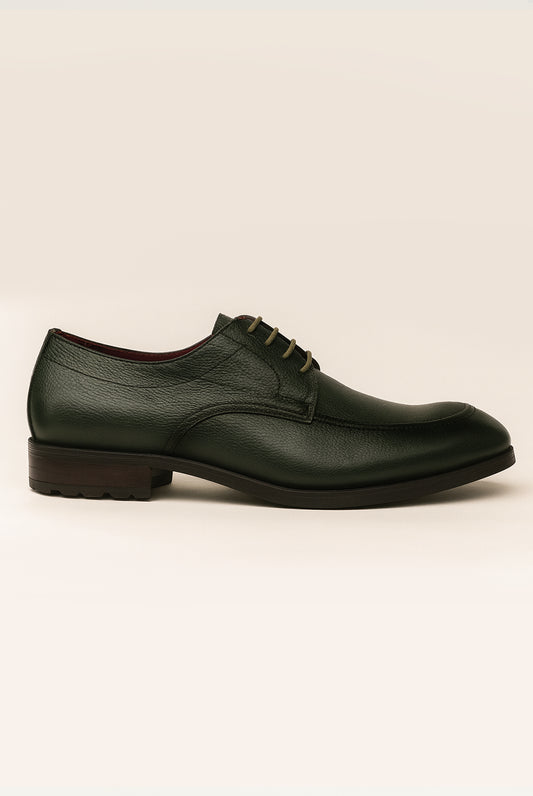Antonio Grain Leather Shoes - Dark Green