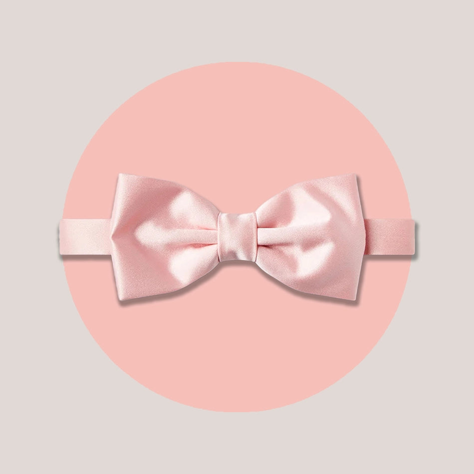 Satin Clip-On Bow Tie - Baby Pink