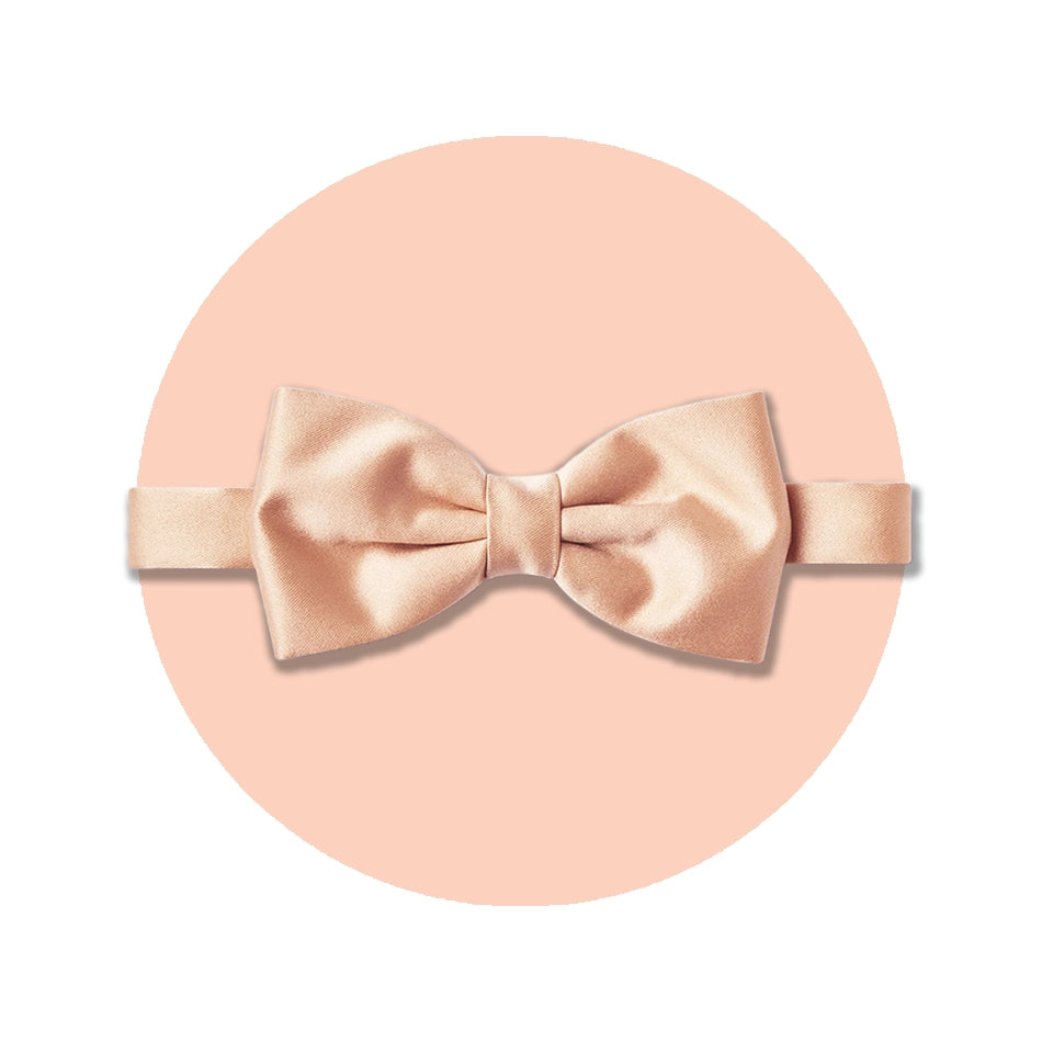 Satin Clip-On Bow Tie - Blush
