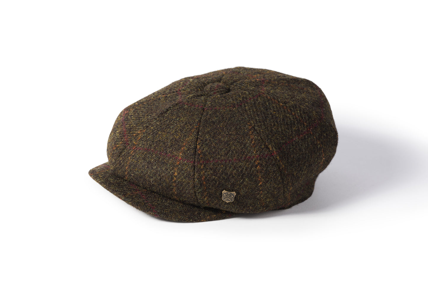 Harris Tweed Baker Boy Cap - Carloway Olive Check 2017