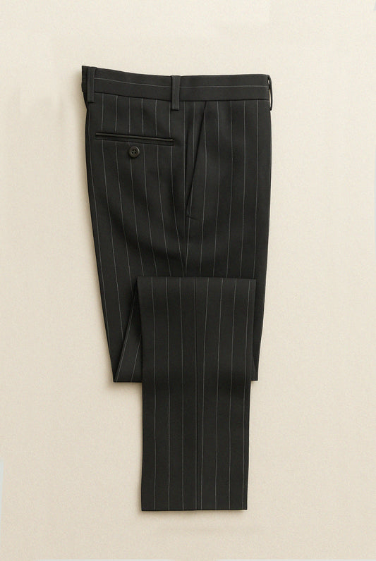 Black Pinstripe Double-Breasted Suit 2-Piece