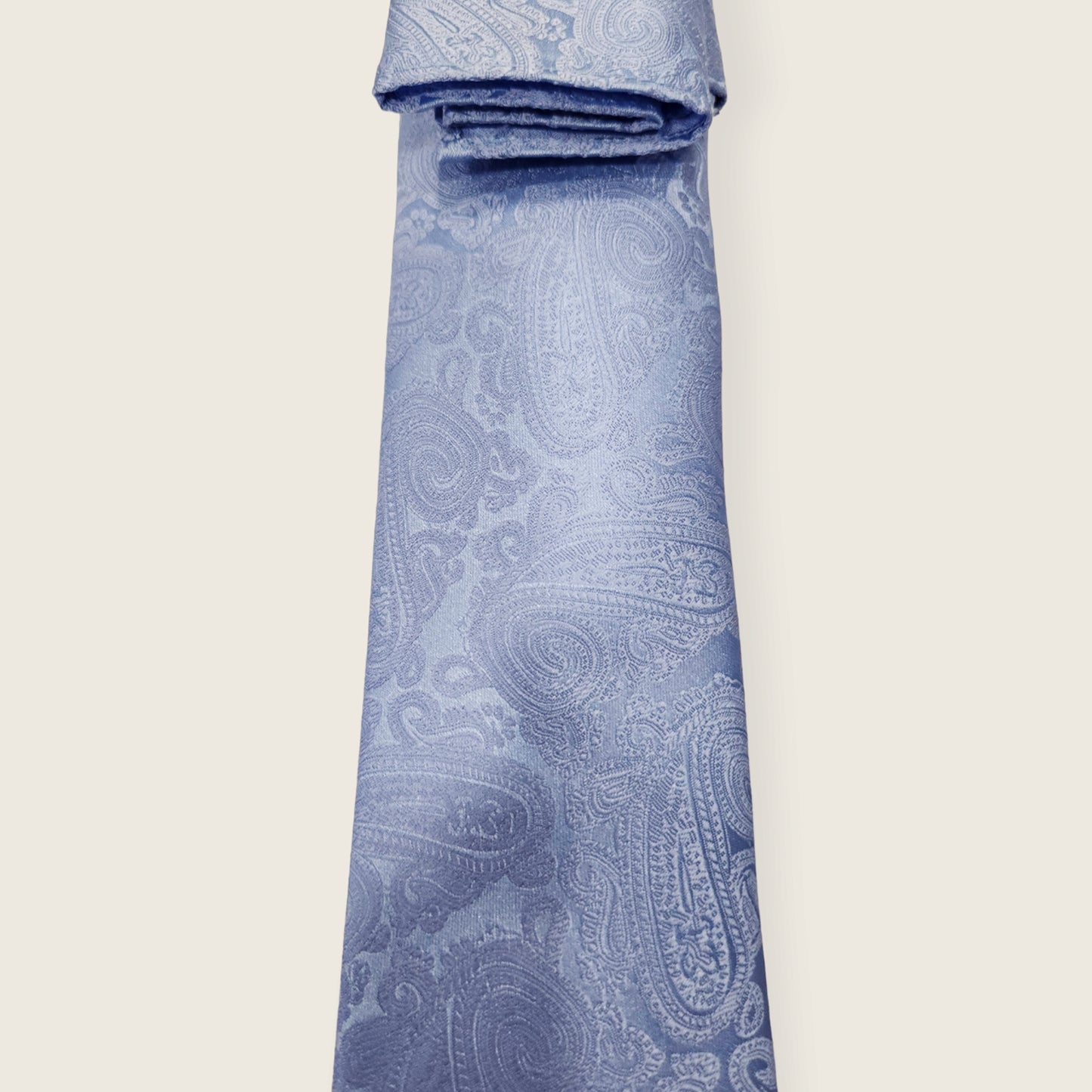 Tie and Hankie Set - Tonal Paisley Cornflower Blue I169843