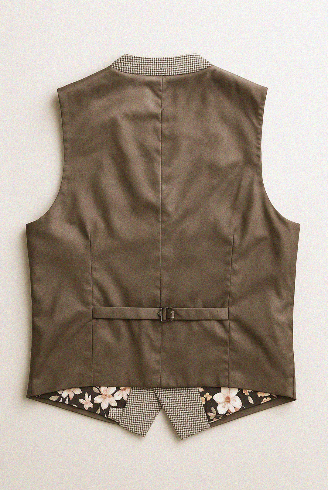 Cannon Brown Houndstooth 3 Piece Suit - Waistcoat