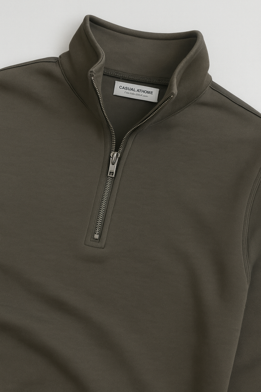 Quarter-Zip Sweatshirt – Dark Olive