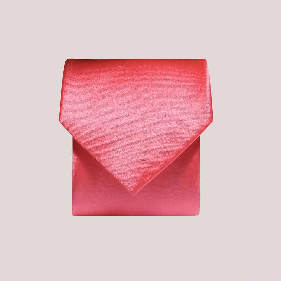 Plain Satin Tie - Coral