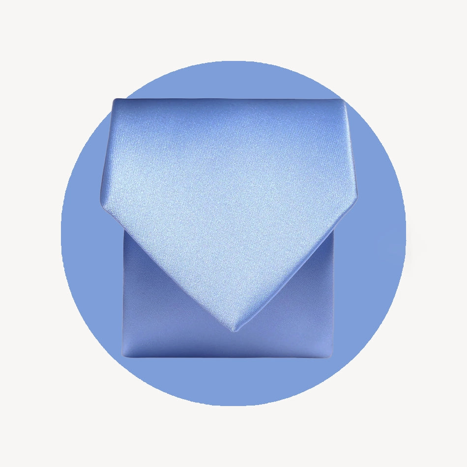 Plain Satin Tie - Cornflower