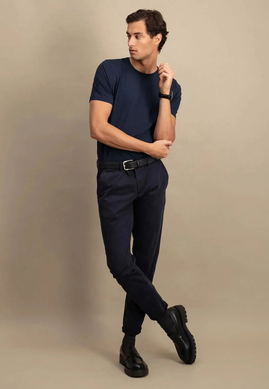 Crew-neck Tee Sustainable Cotton - Navy