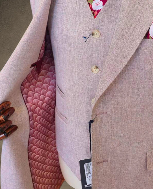 Mario 3 Piece Suit - Soft Pink Blazer