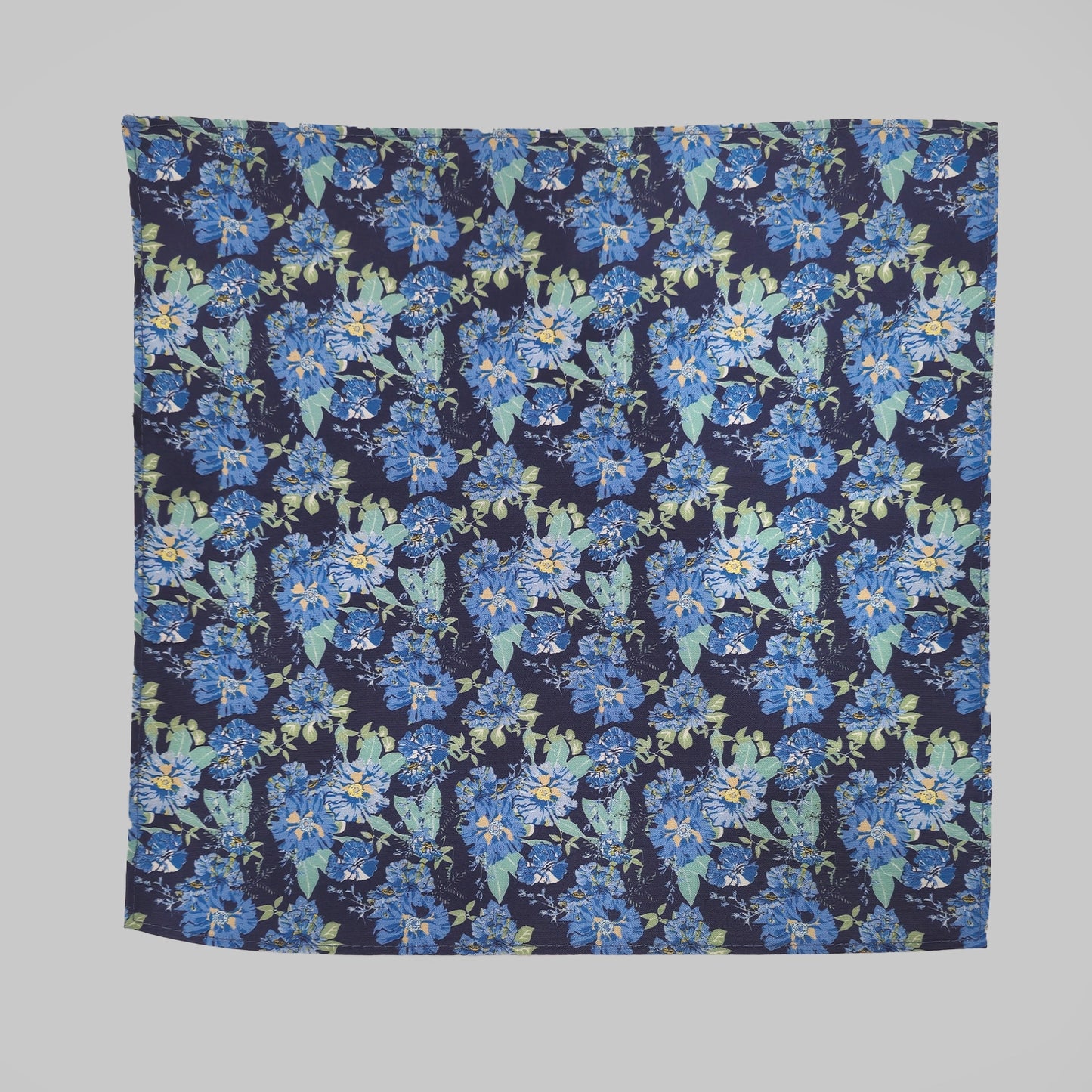 FLORAL/ BIRD Print Tie and Hankie - Navy Blue