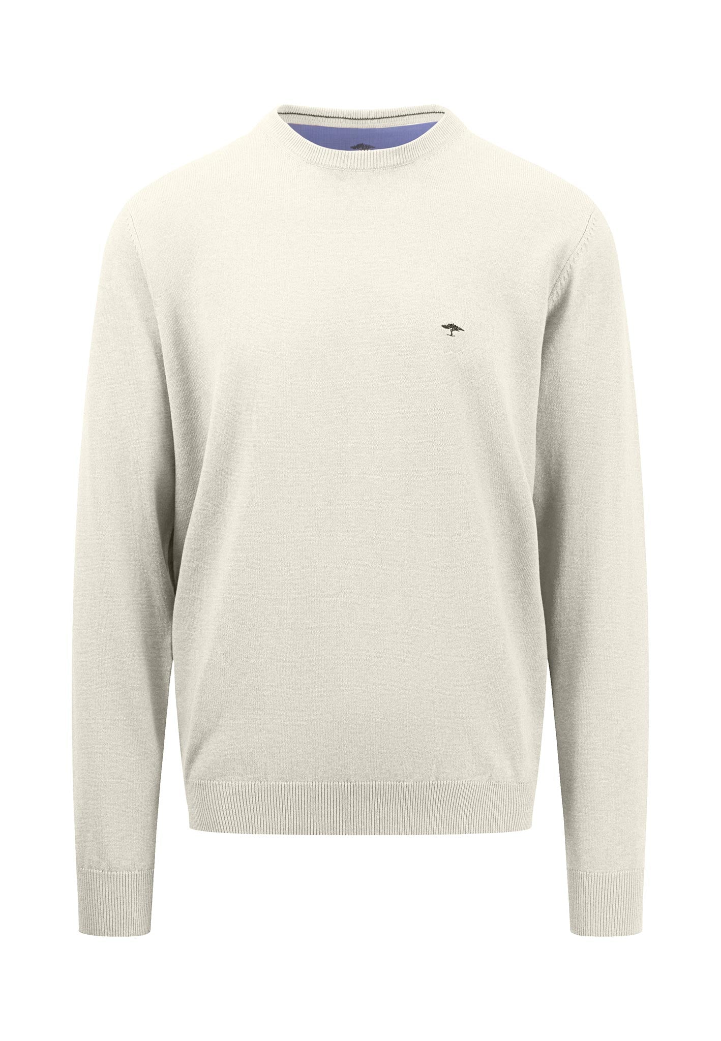 FINE-KNIT SWEATER WITH A CREW NECK - Off White