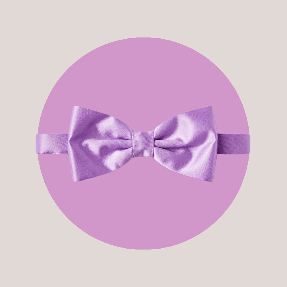 Satin Clip-On Bow Tie - Lavender