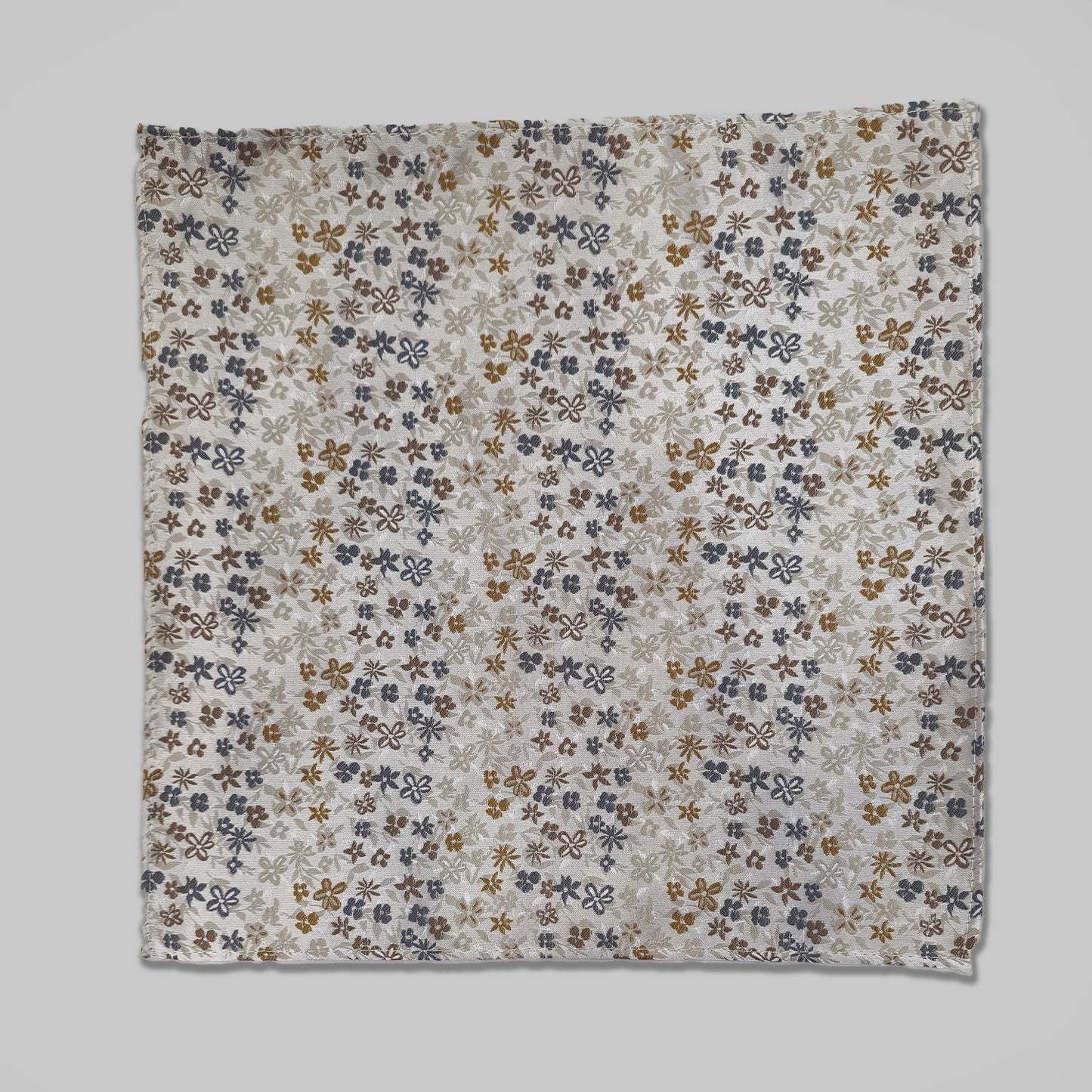 Mini Floral Print Tie and Hankie Set - Stone