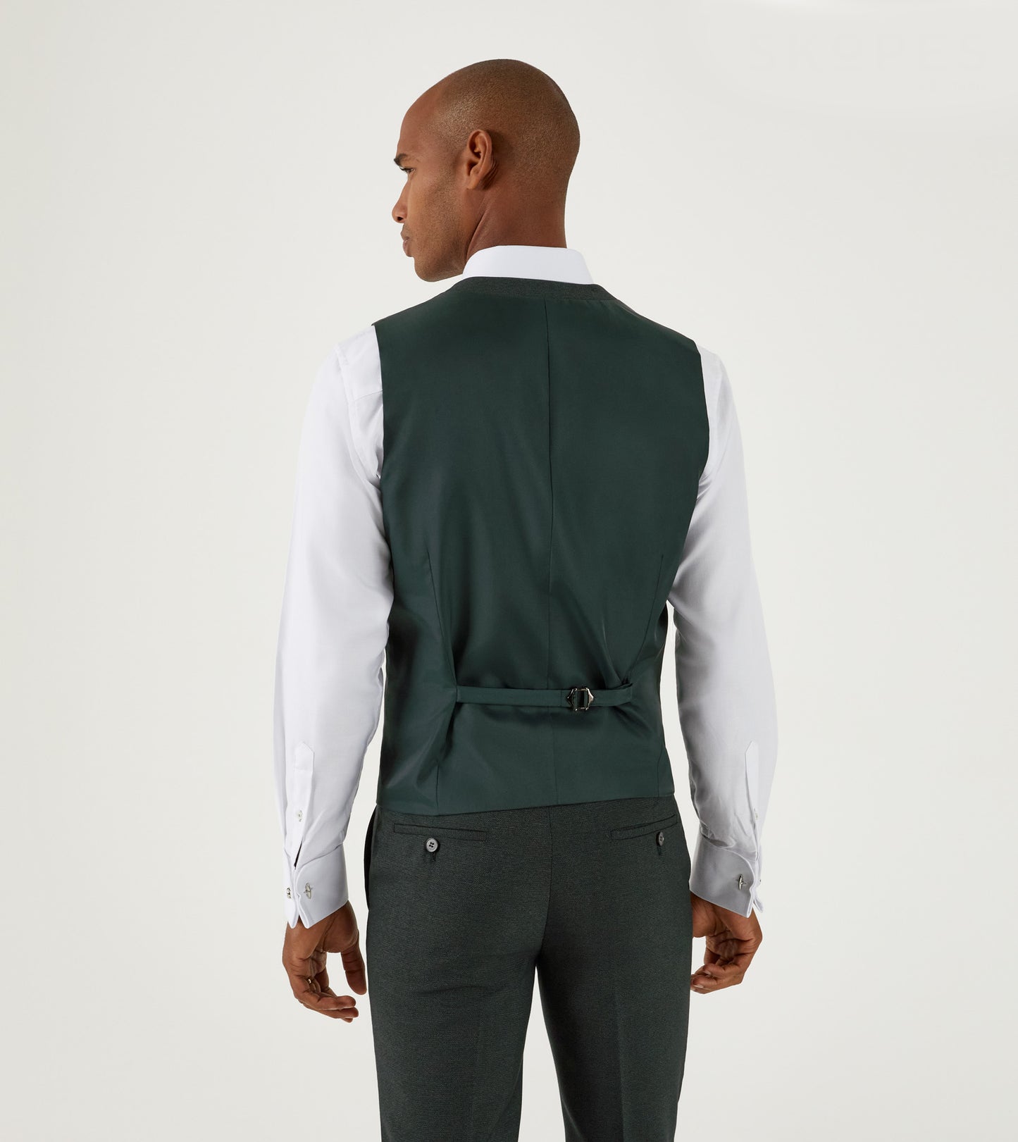 Dark Green 3 Piece Tailored Fit Suit - Waistcoat