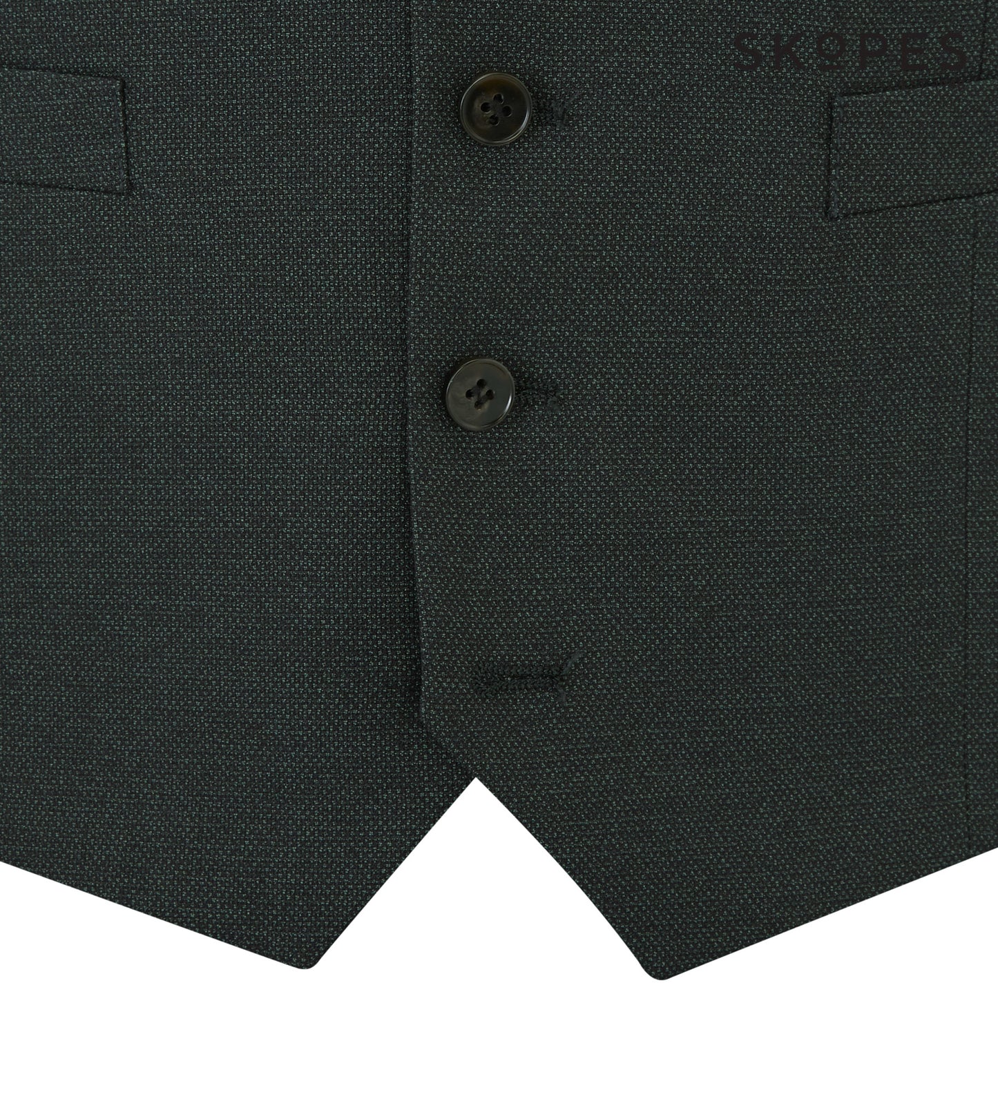 Dark Green 3 Piece Tailored Fit Suit - Waistcoat