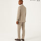 Stone Linen-Blend 3 Piece Tailored Fit Suit - Jacket