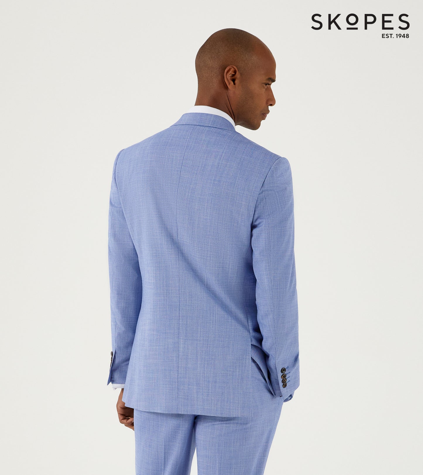Sky Blue 3 Piece Tailored Fit Suit - Jacket