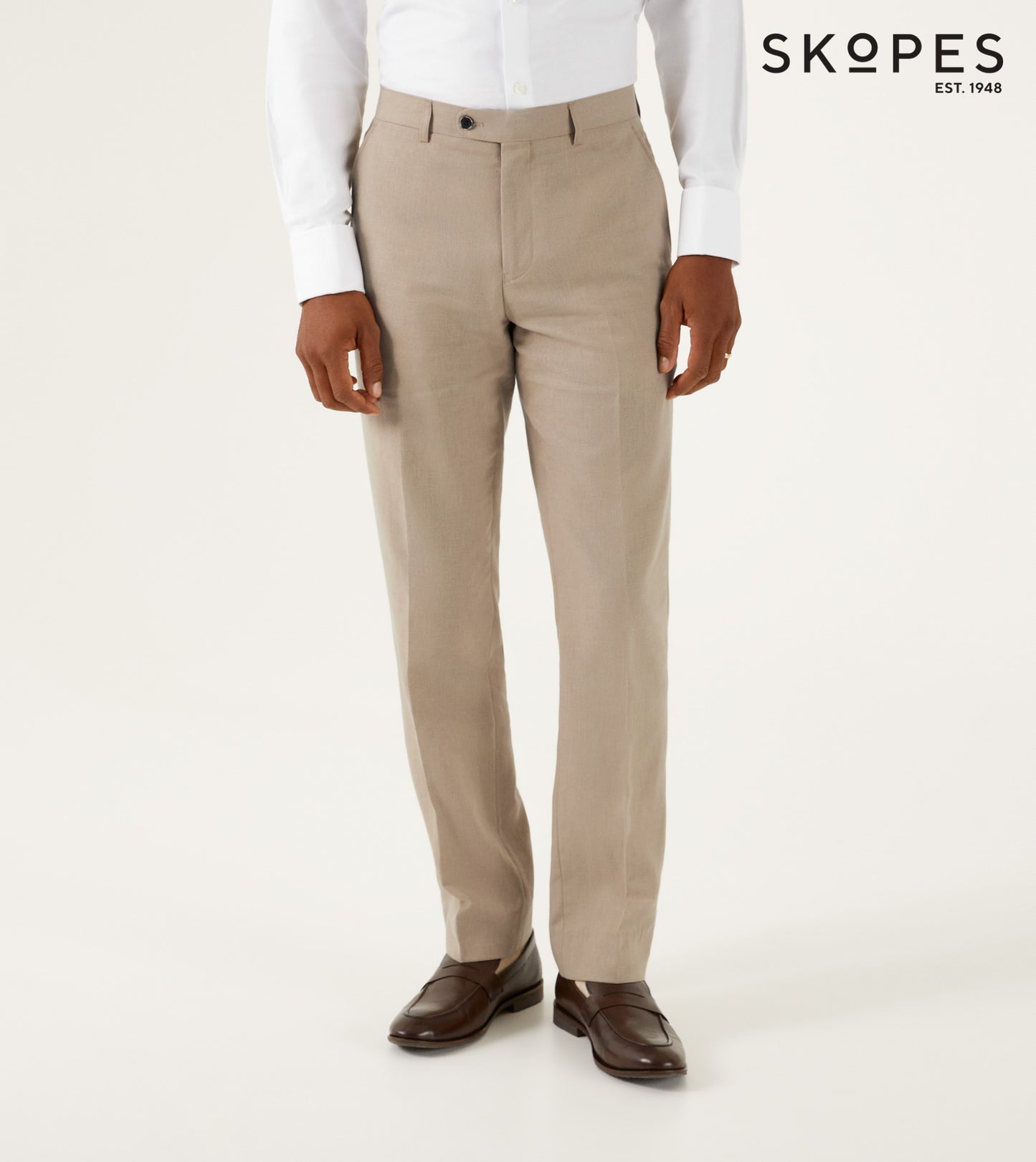 Stone Linen-Blend 3 Piece Tailored Fit Suit - Jacket