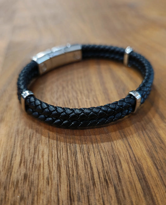 MagRelief - Leather Bracelet - Black MR018