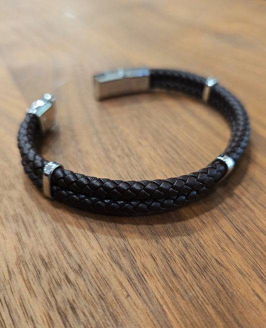 MagRelief - Leather Bracelet - Brown MR019