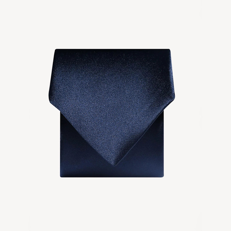 Plain Satin Tie - Navy