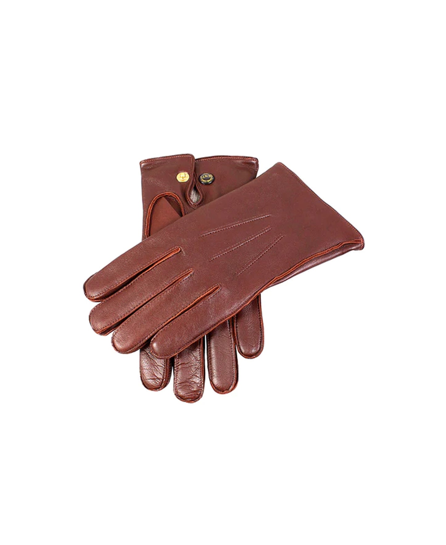 Mendip - Men's Three-Point Wool-Lined Leather Officer's Gloves - Tan