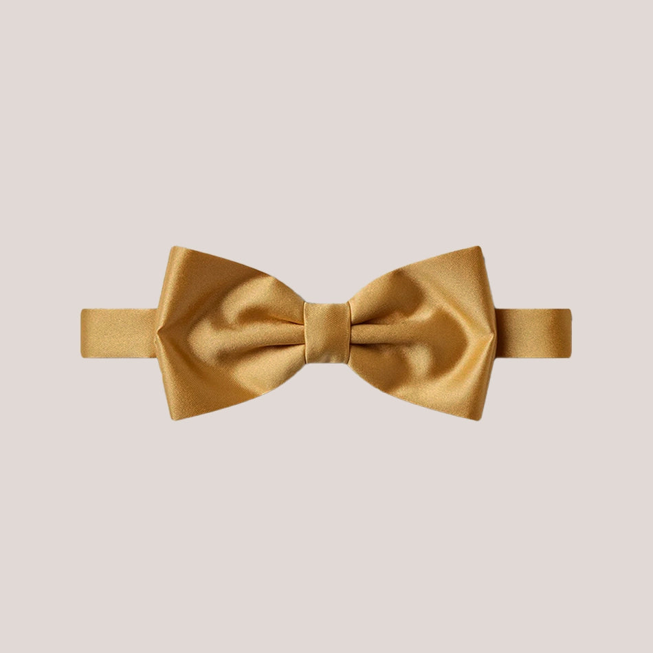 Satin Clip-On Bow Tie - Old Gold