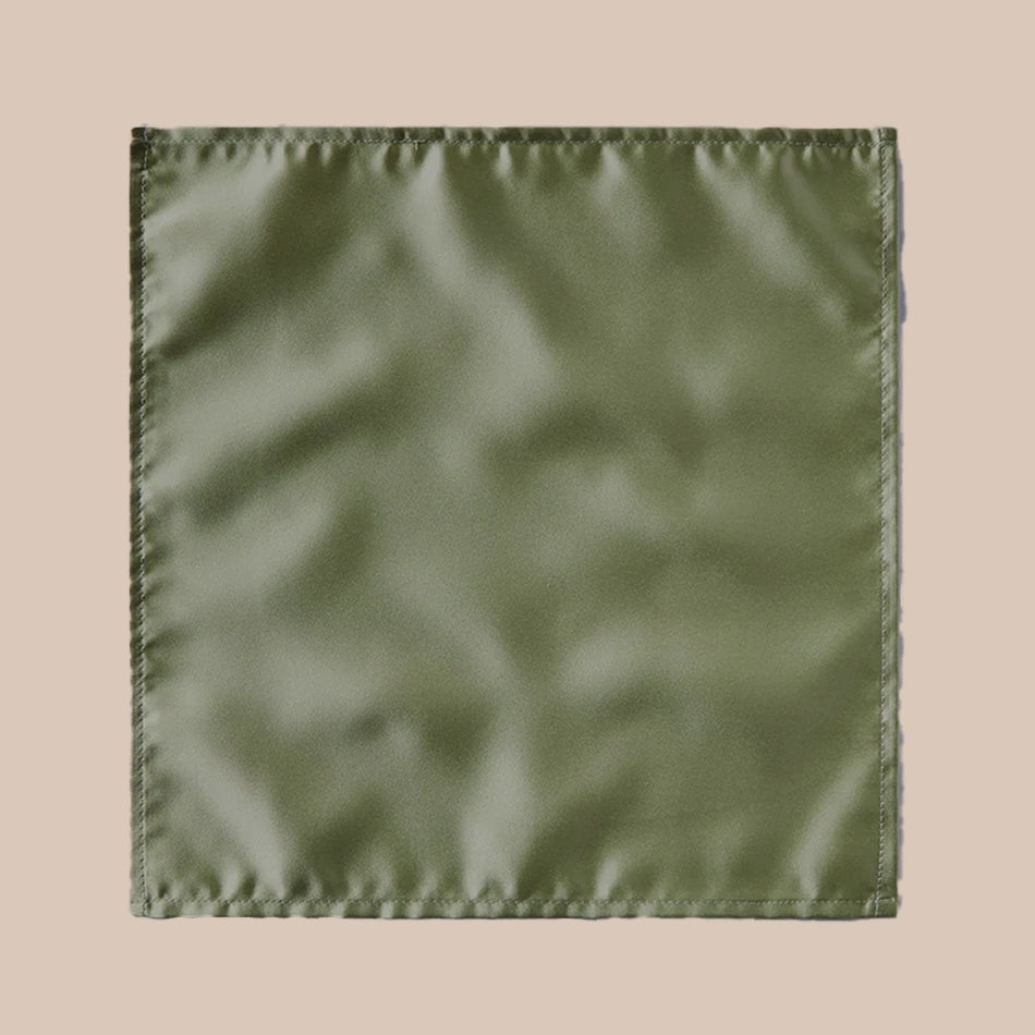 Plain Satin Hankie - Olive