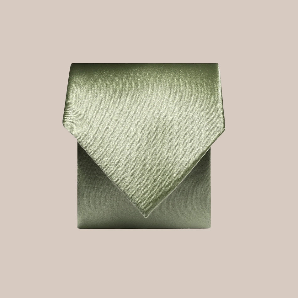 Slim Satin Tie - Olive