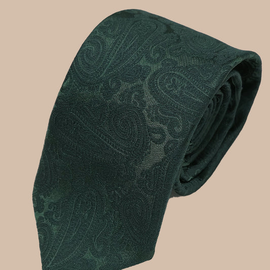 Paisley Print Tie and Hankie Set - Vermouth