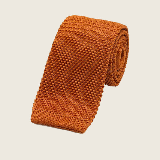 Knitted Tie - Rust