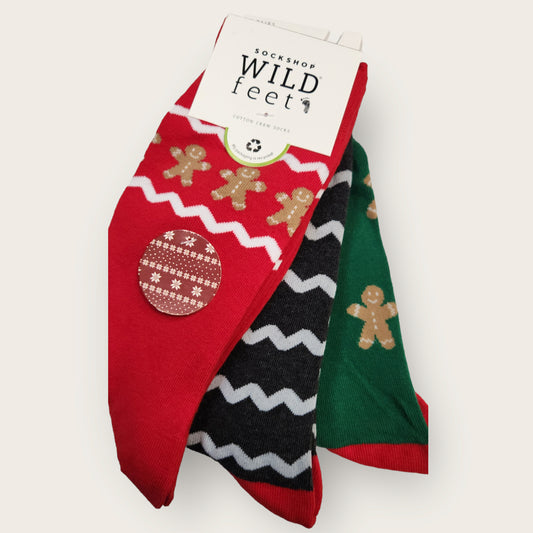 Wild-Feet Novelty Christmas Socks - Gingerbread Man