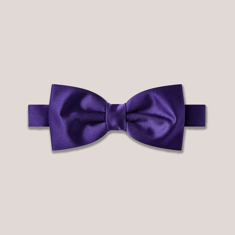 Satin Clip-On Bow Tie - Purple