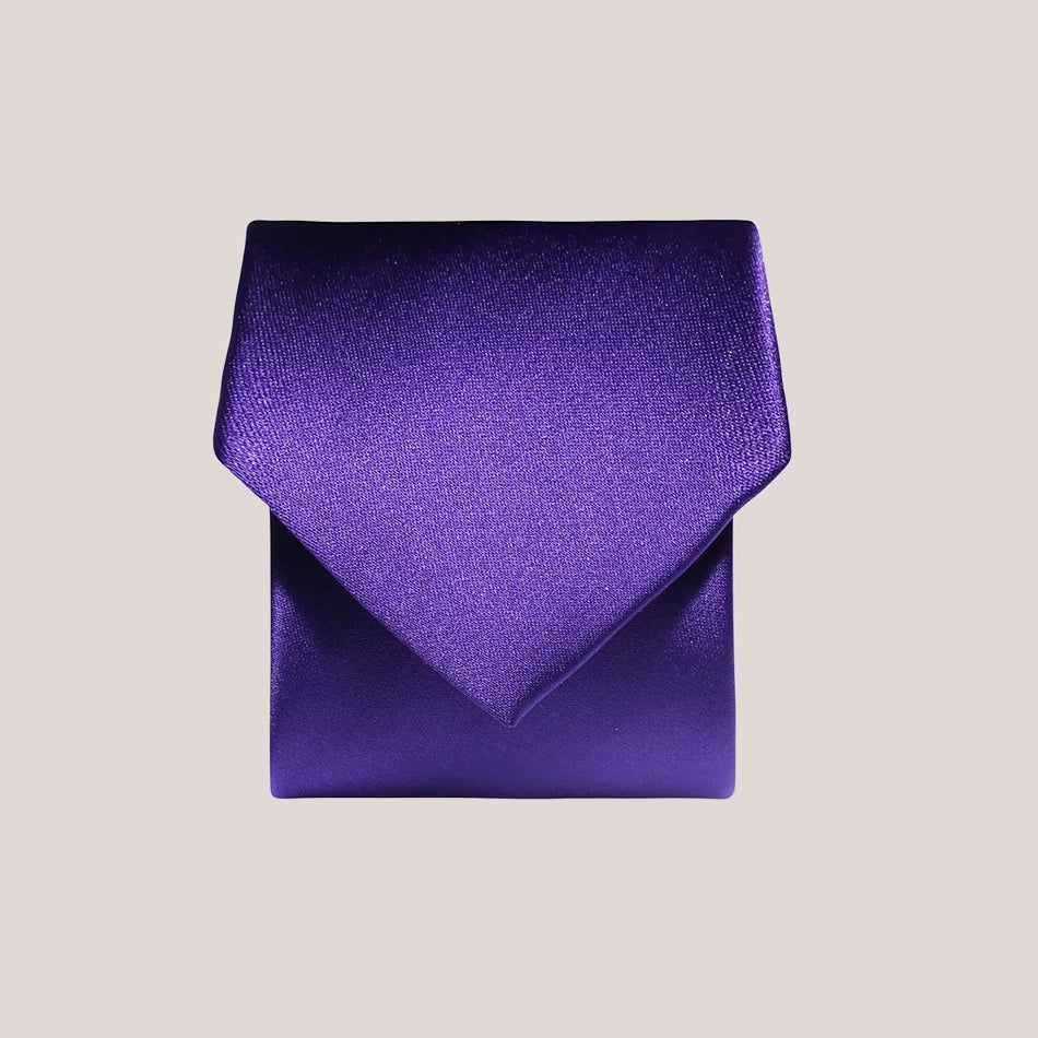 Plain Satin Tie - Purple
