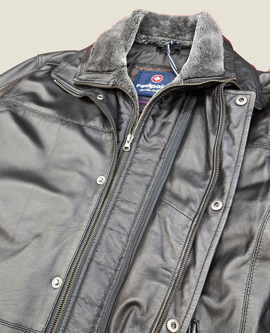 Carlson Real Leather Jacket - Black