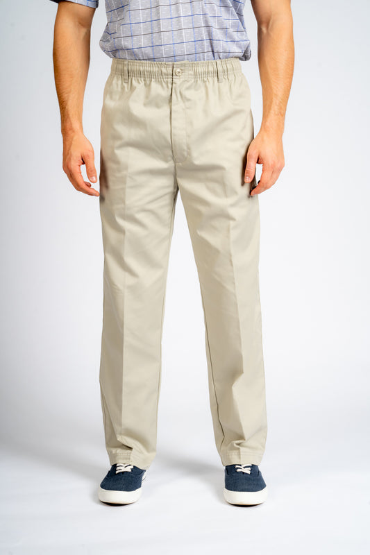 Rugby Elasticated Waist Trouser In Stone - King Size