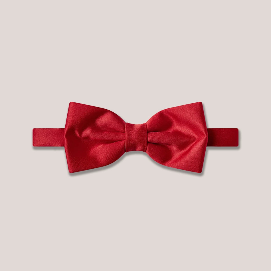 Satin Clip-On Bow Tie - Red