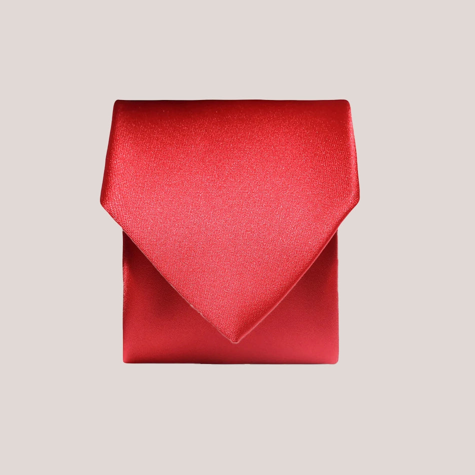 Plain Satin Tie - Red