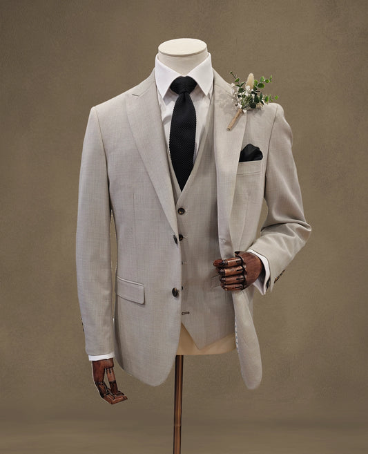 Redding Tailored Fit Trousers - Stone
