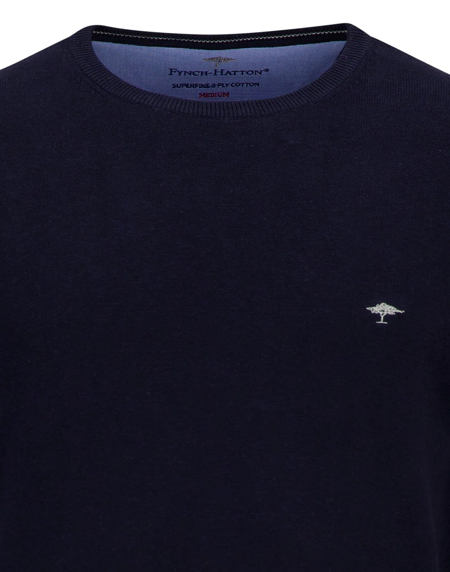 FINE-KNIT SWEATER WITH A CREW NECK - Navy