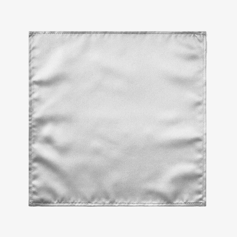 Plain Satin Hankie - Silver Grey