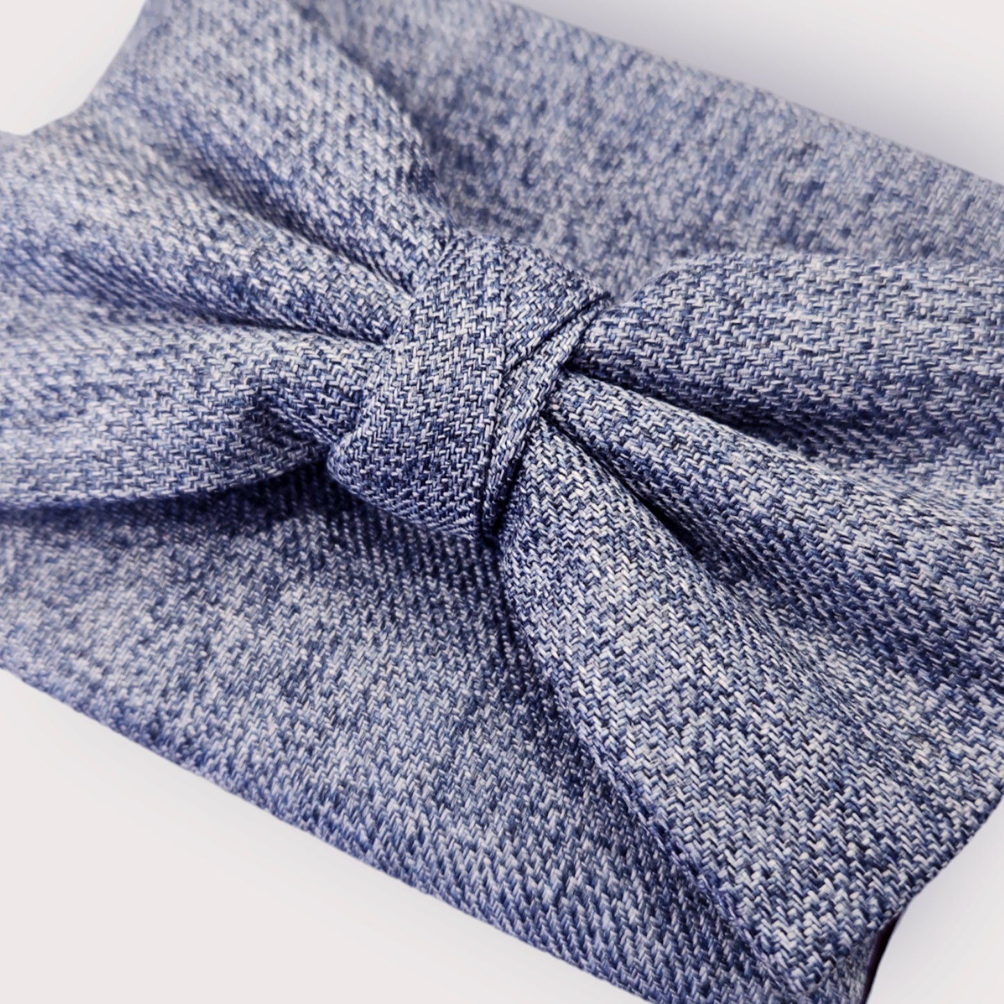 Bow-Tie and Hankie Set - Tweed Blue