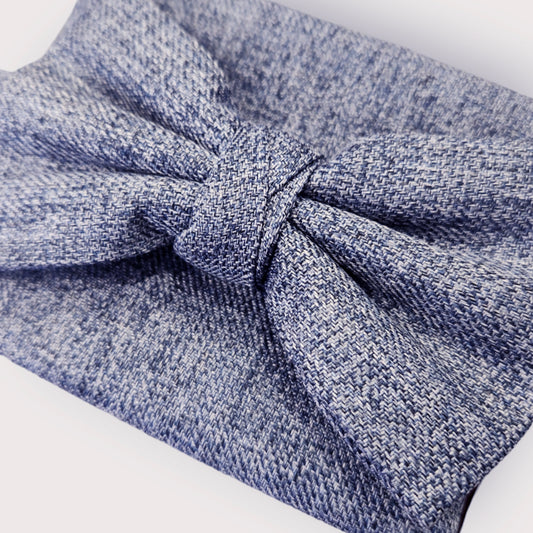 Bow-Tie and Hankie Set - Tweed Blue