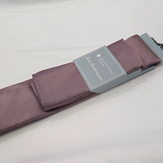 Twill Tie and Hankie Set - Mid Purple