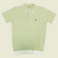 Gabicci Vintage - Short Sleeve Knitted Polo -Pistachio Textured Pattern