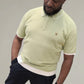 Gabicci Vintage - Short Sleeve Knitted Polo -Pistachio Textured Pattern