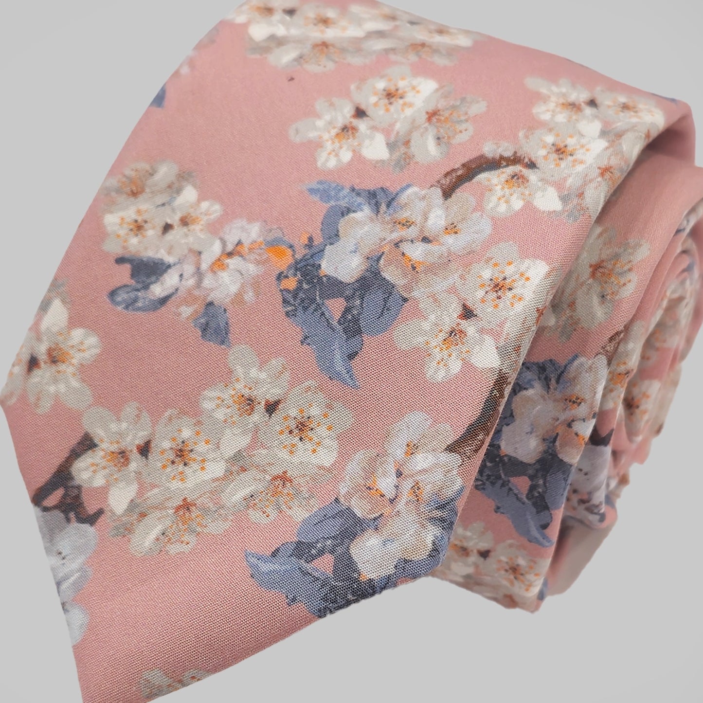 Wedding Blossom Tie and Hankie Set - Pink