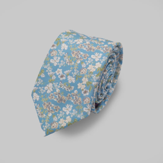 Wild Flower Tie and Hankie Set - Ultra Marine
