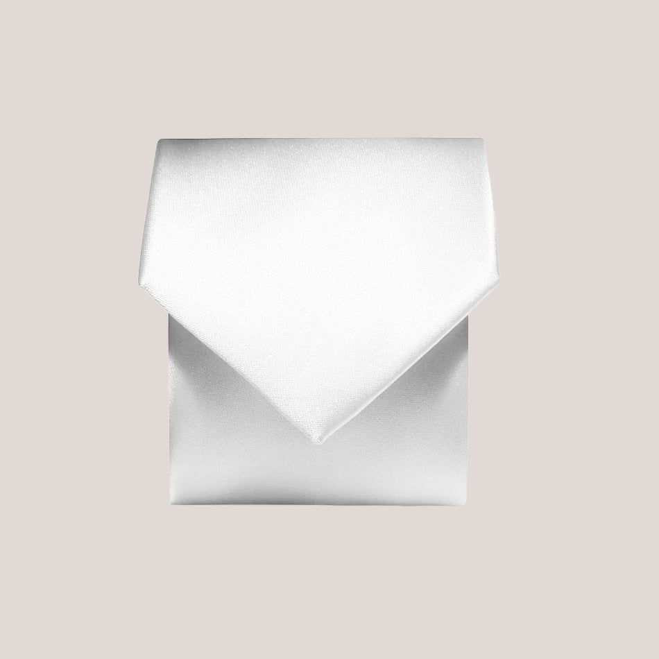 Plain Satin Tie - White