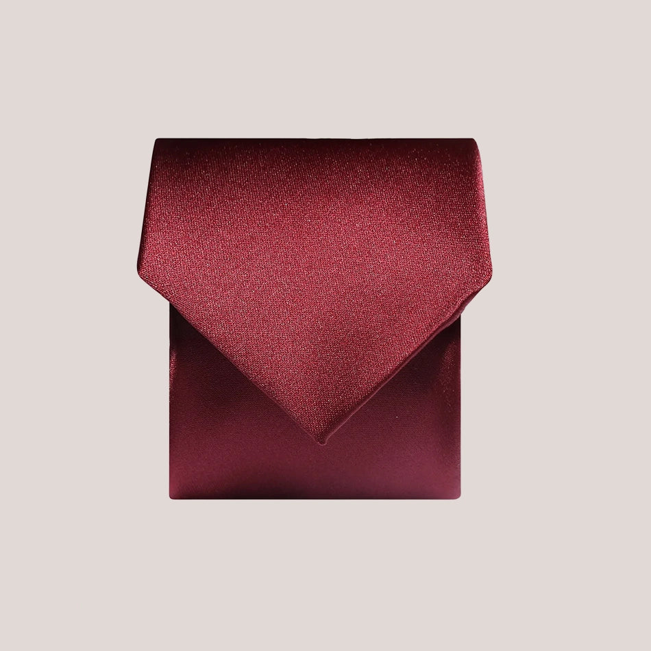 Plain Satin Tie - Wine